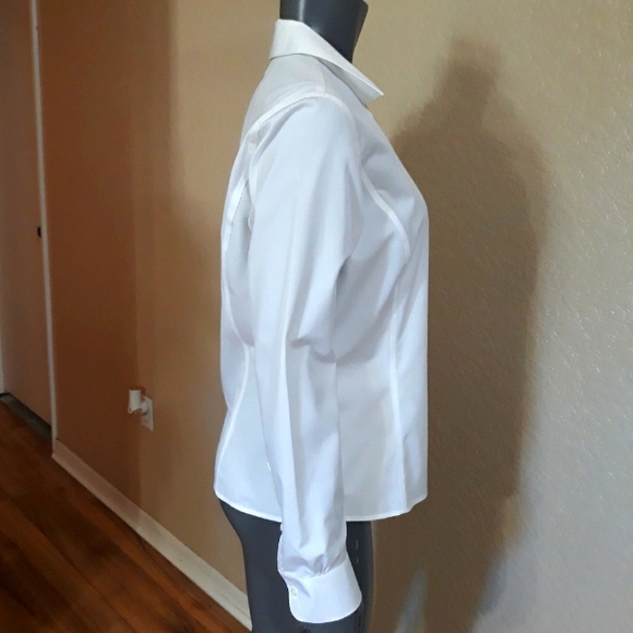 Brooks Brothers Criss cross  White Blouse w/ side zipper - Picture 5 of 12